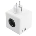 Разветвитель сетевой 3местный сз STEKKER ADP162321 250V 16A ABS пластик белый 49231