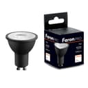 Лампа светодиодная FeronPRO LB1607 GU10 7W 175265V 4000K в черном корпусе 48957