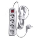 Удлинитель 4-местный с/з с выключ., 3x0,75мм2, 2м, 250В, 10А, сер Home (У10А-003), белый
