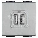 LL Разъем для зарядки 2хUSB алюминий