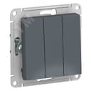 Выключатель трехклавишный ATLASDESIGN схема 1+1+1 10АХ механизм грифель