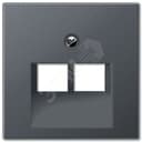 Накладка 2-ой телефонной/компютерной розетки  IAE/UAE (1X8-пол.)  Серия Eco Profi  Материал- термопласт  Цвет- антрацит (крашеный).