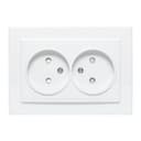 Розетка 2-м СП Минск 10А IP20 без заземл. защ. шторки бел. Basic EKF ERR10-102-100