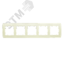 Рамка пятиместная, скрытой установки, цвет слоновая кость
