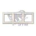 Рамка 3 поста с полем для надписи горизонтальная слоновая кость JUNG