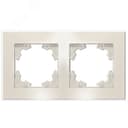 Афина рамка стеклянная двухместная универсальная, слоновая кость (ivory) (еврослот) UNIVersal