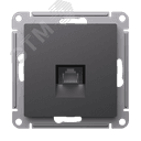 ATLASDESIGN РОЗЕТКА компьютерная RJ45, кат. 6A, механизм, БАЗАЛЬТ