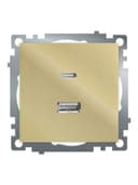 Розетка 2местная USB type C механизм 250В 3А max 20W STEKKER GLS10711608 серия Катрин золото 50053