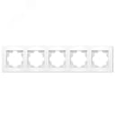 Рамка пятиместная горизонтальная Афина белая (еврослот) UNIVersal