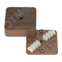 Коробка разветвительная КМР-030-030кг (78х78х26) с клеммником тёмное дерево PROxima