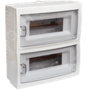 Щит распределительный навесной с 0 шиной 24М пластиковый белый прозрачная дверь