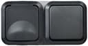 Блок ОП розетка + выключ. горизонт. TORS 16А IP55 TS142 графит IEK TS-G10-6-55-V-K53
