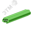 Клемма TB 2-2 с бок. подключ. с защелк. ножками, сечение 1,5 мм. кв., зеленая