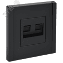 FORTE&PIANO Розетка двойная RJ11+RJ45 кат.5E FP135 черный IEK