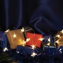 Светодиодная гирлянда Feron CL589 линейная Звездочки на проволоке 2700К с питанием от батареек прозрачный шнур 23м 51445