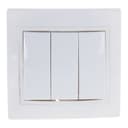 Выключатель 3-кл. СП Кварта 10А IP20 ВС10-3-0-КБ бел. IEK EVK30-K01-10-DM