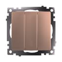 Выключатель 3клавишный механизм STEKKER GLS10710802 250V 10А серия Катрин шампань 49174