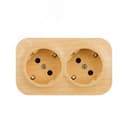 Quteo розетка двойная с заземлением с защитными шторками -16 A- 250 В IP 20 - Дерево LEGRAND