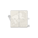 Клавиша 2-я с символом стрелки для жалюзийного выключателя и кнопки Серия AS500 Материал- дуропласт Цвет- слоновая кость