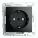 Розетка 1местная cз механизм STEKKER PST16911003 250В 16А с защитной шторкой серия Эрна черный 49154