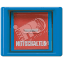 Клавиша с прозрачной крышкой для всех встраиваемых выключателей и кнопок синяя