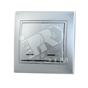 MIRA Выключатель двухклавишный с подсветкой металлик серый