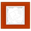 Рамка на 2 поста, S82N, оранжевый - белый (стекло) Simon