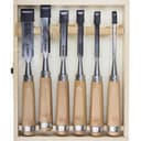 Набор стамесок-долот с деревянной рукояткой, 6 шт СТ-500 18096-H6 ЗУБР