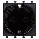 Avanti Розетка "Черный квадрат", 2P+E, с защитными шторками, 2 модульная