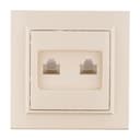 Минск Розетка RJ-45 2-местная СП бежевая EKF