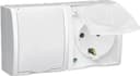 Розетка 2-м ОП Simon15 16А IP54 250В с заземл. с крышкой винт. клеммы бел. Simon 1594433-030