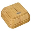 Выключатель двухклавишный наружный с подсветкой дуб Makel