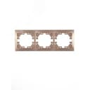 MIRA Рамка 3 поста горизонтальная светло-коричневый перламутр