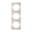 MIRA Рамка 3 поста вертикальная жемчужно-белый перламут без вставок Lezard