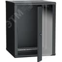 Шкаф настенный 19" LINEA W 12U 600x600мм стеклянная дверь RAL9005 ITK