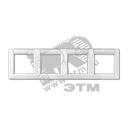 Рамка 4 поста горизонтальная с полем для надписи белая JUNG