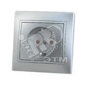 Мира Розетка с защитой от детей керамика металлик серый с вставкой