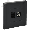 FORTE&PIANO Розетка двойная TV+RJ45 кат.6 FP137 черный IEK