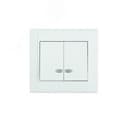 Defne Выключатель двухклавишный с подсветкой белый