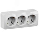 GLORY Розетка трехместная наружная с заземлением белая IEK
