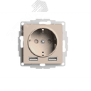 ATLASDESIGN РОЗЕТКА 16А c 2 USB A+A, 5В/2,4А, 2х5В/1,2А, механизм, ПЕСОЧНЫЙ