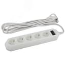 Фильтр сетевой 5х3м 10А с/з с выключателем белый