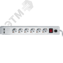 Фильтр сетевой NSP-USB-06-180-ESC-3x1 6 гнезд (1.8м)