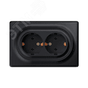 Розетка двойная, в сборе, с заземлением винтовые контакты, цвет чёрный (серия Florence) 2172813 ССТ