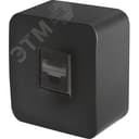 Розетка компьютерная одноместная RJ-45 серия София черный матовый STEKKER