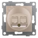 Розетка компьютерная RJ45 Ugra, механизм, двойной, шампань С11К2-027 GUSI Electric