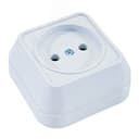 Розетка наружная без заземления (квадрат) белая