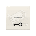 Клавиша для выключателя с окошком для подсветки и символом замок слоновая кость JUNG