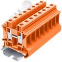 Клемма TU 1-1 винтовая, сечение 10 мм. кв., оранжевая