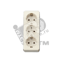 Розетка 16A 250В тройная накладная с основанием